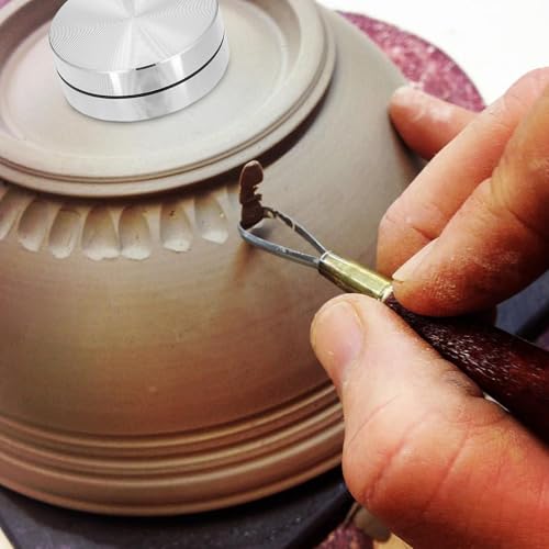 Pottery Trimming Spinner Diamond Core Tools Pottery Trimming Tools Pottery-Ceramic Clay Tool for Artists Hobbyists (Silver)