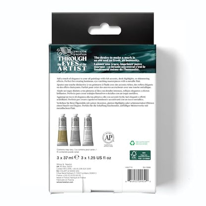 Winsor & Newton Winton Oil Color Paint Set, Metallics, 3 x 37ml Tubes - style: Metallic - 3 x 37ml