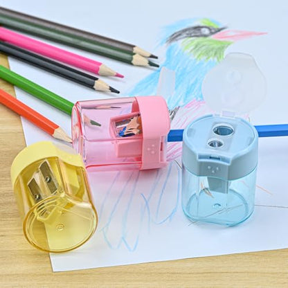 Colored Pencil Sharpener Bulk for Kids Manual Handheld Crayon Sharpeners - style: 24Pcs Sharpeners - A