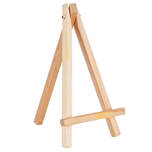 Eboot 24 Pack 6.25 Inch Mini Wood Display Easel Small Easels Wood Artist Tabletop Canvas Stand for Painting Arts Crafts Easels for Painting Arts Crafts Display Card Photo - size: 6.25 Inch