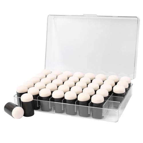 40 Pieces Sponge Daubers W/Storage Case - Great for Applying Ink, Chalk, Paint, and More to Your Projects - Fits Over The Finger and Makes Blending Accuracy Easier - color: Black