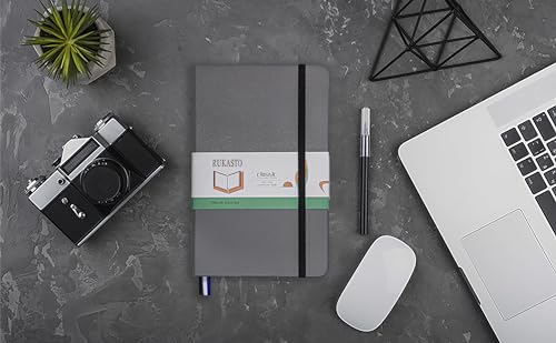 Hardcover Notebook Blank Journal Sketchbook for Drawing, Medium 5.5 by 8.4 Inch, 100 GSM Thick Paper (Grey, Plain) - color: Gray