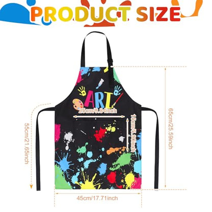 Artist Apron for Kids, Waterproof Painting Apron with Pocket | Artist Costume for Kids, Artist Painter Lover Gifts for Boys and Girls Art Student, Artist, Painter, Black, ART