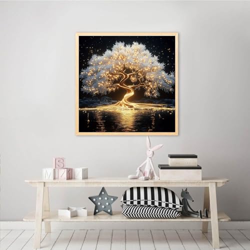 Tree of Life Diamond Art Kits for Adults, Diamond Painting Kits for Adults | Tree of Life Diamond Painting Kits for Adults 12x12 Inch, 5D Diamond Art Kits, Full Drill Gem Art Paint by Diamonds Dots - color: White Tree of Life