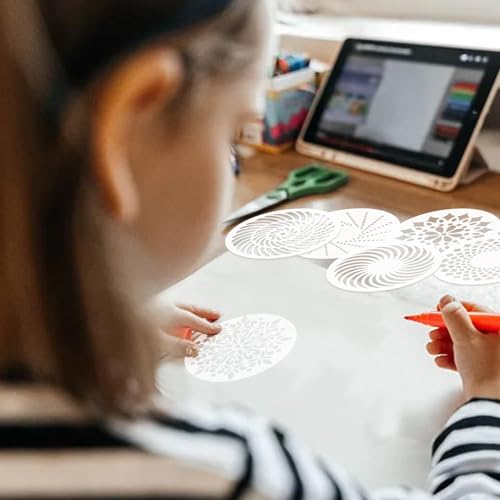 24 Pcs Mandala Stencils Reusable Stencils for Painting on Wood Mandala Dot Stencil DIY Craft Template for Painting on Rock Furniture Canvas Wall Home Decor Supplies, 5 Inch - style: Mandala Style, Round