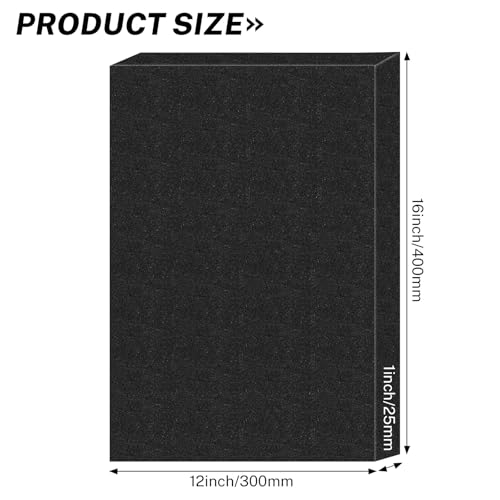 Polyurethane Foam Inserts, 2 PCS 16 x 12 x 1 Inch Black Cuttable Packing Foam Sheets for Tool Box, Camera, Crafts and Storage - size: 16 x 12 x 1 Inch