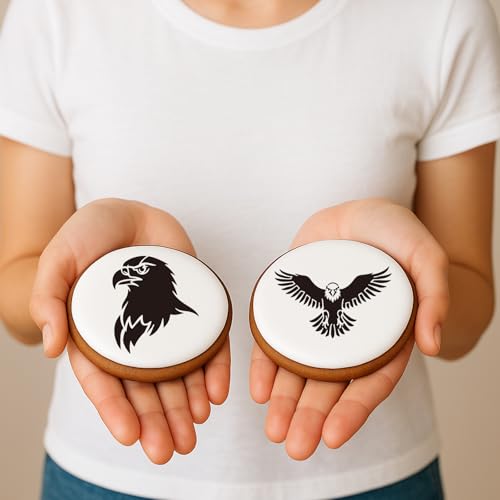 INFUNLY 6Pcs Eagles Painting Stencil for Wall Reusable Wall Stencils Forests Walls Template for Painting 7.87x7.87, 8.27x11.69 Feathers Templates for Crafts Cement Wood Furniture Home Decor - style: 6PCS Eagles