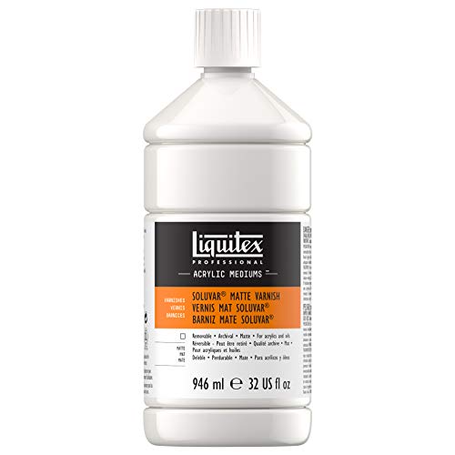Liquitex Professional Soluvar Matte Varnish, 946ml (32-oz) | Mineral Spirit Based, Adds Matte Sheen, Protects & Resists Dirt Retention, Increases Brightness, Resists Discoloration - color: Soluvar Matte, style: 32-oz