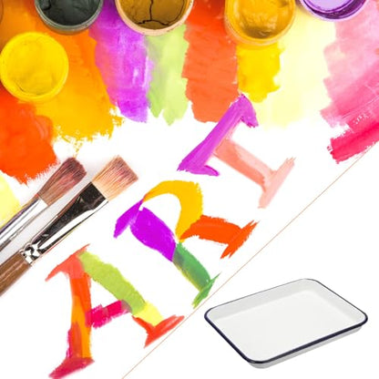 HARFINGTON Butcher Tray Palette 15.7" x 12" Metal Triple Enamel Coated | 40cm x 30cm, Artist Painter Painting Tool, for Art Paint Acrylic Watercolor Mixing, Rectangular Tray Holder - size: 15.7" x 12"