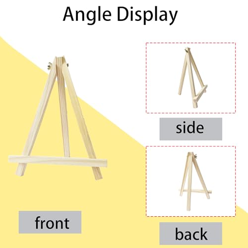 4PCS 9" Wood Display Easel, Portable Canvas Photo Picture Sign Holder, Natural Wooden Tabletop Stand for Small Canvas Art Photos Business Cards Wedding Decoration Painting Studio - style: 9 Inch