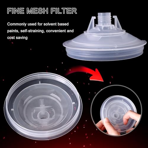 Disposable Paint Sprayer Gun Cup 20 Ounce(600ML) Kit with 10 Cups and Lids System, 1 Hard Cup with Retainer Ring, 2 Plugs, 1 Paint Stirrer, 10 Paint Strainers for Automotive Commercial Coatings - size: 20 Ounce kit 10pcs
