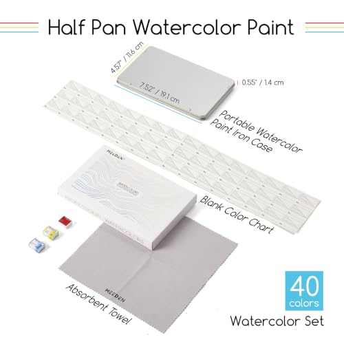 MEEDEN Professional Watercolor Paint Set: 40 Colors Semi-Moist Sets - color: 40 Colors
