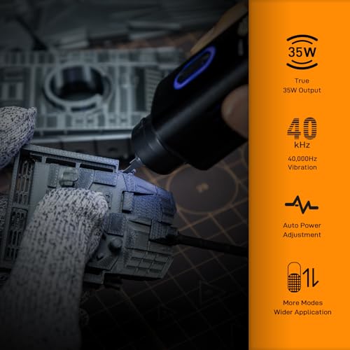 JAKEMY Corded Ultrasonic Cutter, True 35W & 40kHz Vibration, 4 Cutting Modes/5 Types Blade, 2 In 1 Handheld Cutting Knife Tool For Plastic Cutting/Precision Grinding/Modelmaking/Woodcarving/Craft DIY - color: Uc01 Corded Ultrasonic Cutter