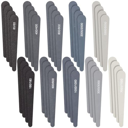 Honoson 40 Pcs Polishing Sticks Sanding Sticks for Plastic Models Metal Wood Buffing Sanding Tools Sandpaper Polishing Accessories Mini Finger Sander(Drop) - style: Drop