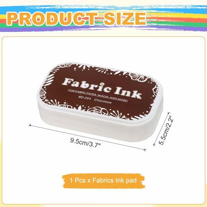 MECCANIXITY Ink Pads for Stamps, 3.7x2.2 Inch Fabric Ink Pad for Cloth, Wood, Paper, Fingerprint, DIY Card Making, Brown - color: Brown