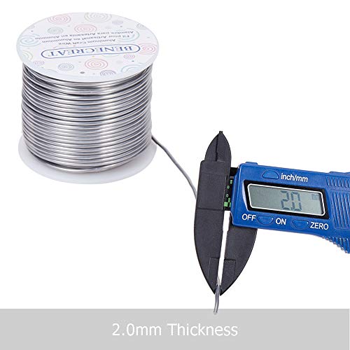 BENECREAT 12 Gauge Aluminum Wire - 100FT Tarnish Resistant Craft Wire for Jewelry, Beading, Sculpting, Model Making (Primary Colors) - size: 12 Gauge (2mm)