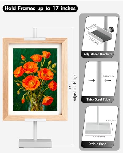 Rofio White Easel Stand for Signs, 17" Adjustable Tabletop Frame Holder - color: White