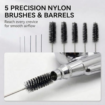 Airbrush Cleaning Kit, 12Pcs Set with Glass Pot, Brushes & Needle | Complete Airbrush Cleaning Set with Glass Cleaning Pot, Brushes, Needles and Accessories for Airbrush Maintenanc