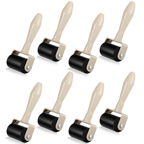 Frienda 8 Pack Rubber Brayer Rollers, 1.4 in Hard Rubber Rollers