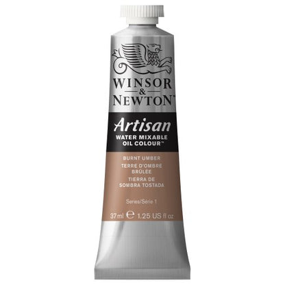 Winsor & Newton Artisan Water Mixable Oil Colour, 1.25-oz (37ml), Burnt Umber | Clean with water; no solvents needed. Color depth, lightfastness, opacity/transparency are the same as traditional oils. - color: Burnt Umber, style: 1.25-oz