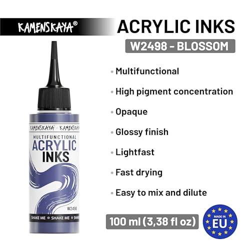 Acrylic Inks for Artists - 'Blossom' Acrylic Ink, 3.38 Fl Oz (100 ml) | Highly Concentrated, Multifunctional Liquid Acrylic Paint - color: Blossom