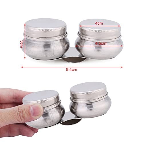 Haosie Double Dipper Palette Cup, Oil Painting Supplies, Stainless Steel Paint Palette Watercolor Water Container with Lid, Paint Water for Turpentine Turpenoid