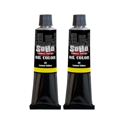 Soho Urban Artist Oil Paint - 2 Pack, Lemon Yellow 2 Pack - 170 ml Tube - Best Valued Oil Colors for Painting with Excellent Pigment Load - color: Lemon Yellow