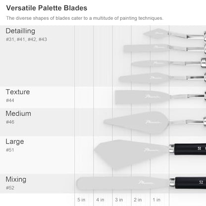 PHOENIX Flexible Palette Knife Set - 8 Stainless Steel Painting Knives with Gift Box, Art Knife with Wood Handle, Paint Spatula for Oil Acrylic Paint