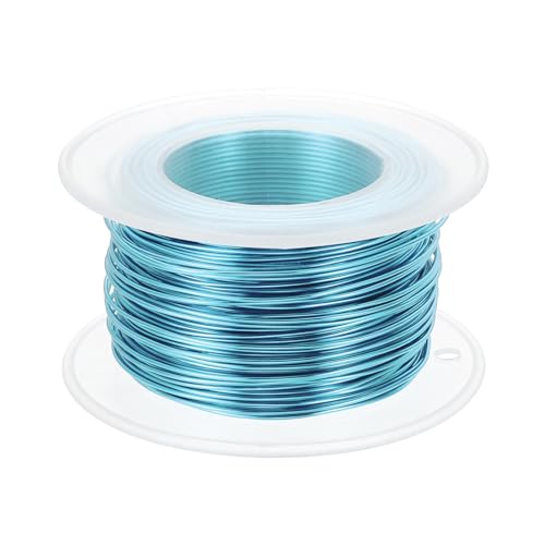 PATIKIL 20 Gauge 0.8mm Aluminum Craft Wire, 98.4 Ft Metal Wire Armature Bendable Wire for Jewelry Making Metal Wrap DIY, Light Blue - color: Light Blue, size: 0.8 mm x 30 m