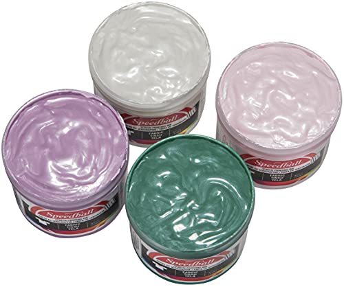 Speedball Fabric Screen Printing Ink, Special Edition Colors, 4-Ounce (4-Pack), Polished Pastel