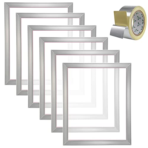 VEVOR Screen Printing Kit, 6 Pieces Aluminum Silk Screen Printing Frames, 18x20inch Silk Screen Printing Frame with 160 Count Mesh, High Tension Nylon Mesh and Sealing Tape for T-Shirts DIY Printing - size: 18x20inch-6
