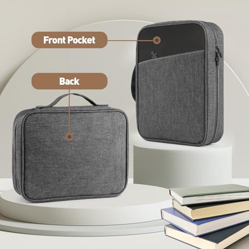 Bible Cover Bag With For Women Men Scripture Study Carrying Book Cover - color: Black&Grey