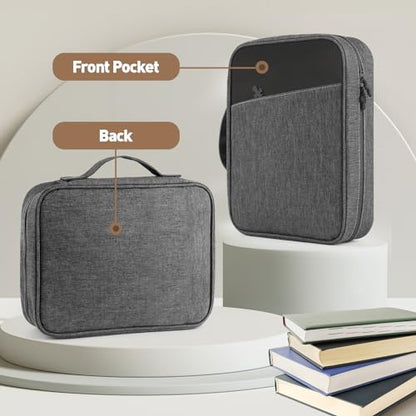Bible Cover Bag With For Women Men Scripture Study Carrying Book Cover - color: Black&Grey