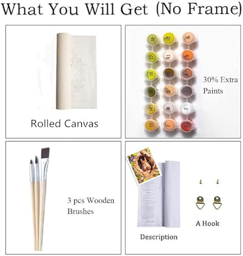 Paint by Numbers Kit for Adults Beginner Animal,Forest Squirrels,16x20" - color: 16"X20"Rolled Canvas(Frameless)-Forest Squirrels