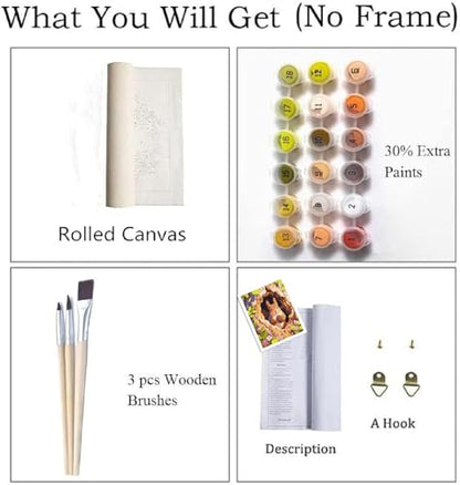 Paint by Numbers Kit for Adults Beginner Animal,Forest Squirrels,16x20" - color: 16"X20"Rolled Canvas(Frameless)-Forest Squirrels