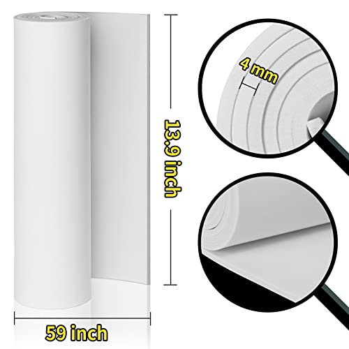 White Eva Foam Cosplay Sheet,Premium eva Foam 4mm Thick,59" x 13.9", High Density 86kg/m3 for Cosplay Costume, Crafts, DIY Projects by MEARCOOH - color: White, size: Thickness-4mm