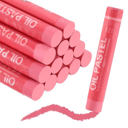 MECCANIXITY Soft Oil Pastels, Oil Pastel Crayons Vibrant Color Blendable Art Supplies for Painting Drawing Blending Painting Artists Beginners Professional(Rose Red, Pack of 16) - color: Rose Red