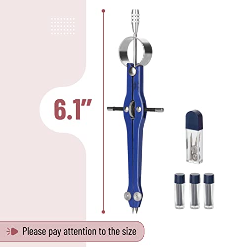Mr. Pen- Professional Compass for Geometry, Extra Lead | Metal Compass Drawing Tool for Students, Drafting and Engineering, Technical Drawings, Circles and Geometry Projects - color: Blue