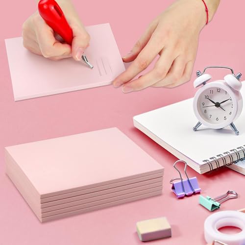 6 Pack 8"x6" Pale Pink Rubber Stamp Carving Blocks Rubber Carved Brick Soft Rubber Linoleum Block for Craft Project - style: 8"x6"