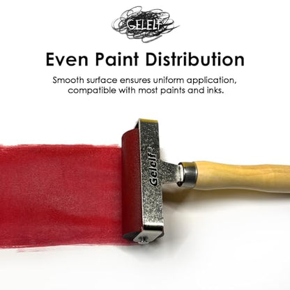 GELELF Smooth Peeling Brayer Roller - Wood Hand Roller Rollers Ink Roller Tape Roller for Gluing Taping Gel Printing Inking Block Printmaking Stamping Scrapbooks (#5: 3 Inch (8CM)) - color: #5: 3 Inch (8CM)