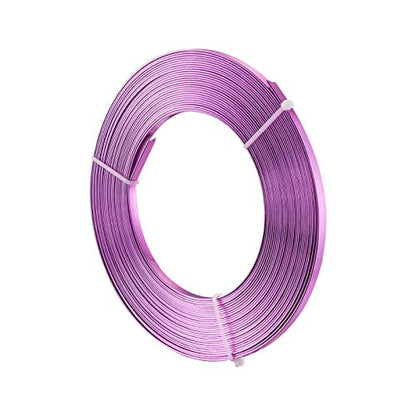 Fashewelry 32.8Ft 5mm Aluminum Flat Wire Solid Bendable Metal Craft Wire Strip for Bezel Sculpting Armature Jewelry Making Gem Metal Wrap, MediumOrchid - color: Flat-5mm-Medium Orchid