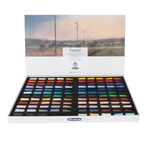 Schmincke - Pastel, cardboard set with 120 half pastels, 77 120 097, handmade pastels, brilliant, velvety matt, highly lightfast colors - size: Half Size