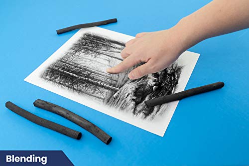 Pacific Arc 2 Pack Large Vine Charcoal Stick 5/Pkg, Soft, Black, Thick Willow Charcoal for Sketching and Drawing - style: Large | 2 Pack | 5 Sticks