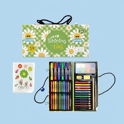 AmazeCat 59-Pack Deluxe Drawing Art Set,Art Supplies, Crafts Drawing Painting Kits Christmas Birthday Gifts for Teens Girls Boys Kids Adults Artists - color: Green