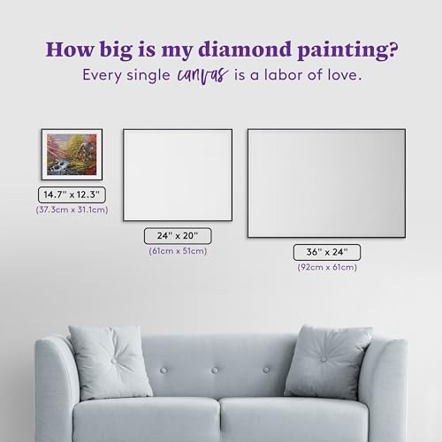 DIAMOND ART CLUB Golden Cabin Dreams Diamond Art Kits for Adults | Premium Diamond Painting Kit, Fun DIY Crafts for Adults, Square Diamond Art Canvas, 14.7" x 12.3" (37.3 x 31.1 cm) - color: Golden Cabin Dreams