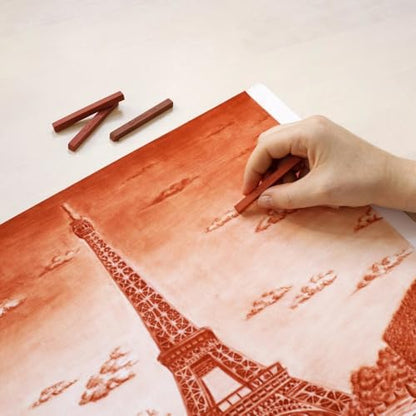 Conté à Paris 12 Count Sketching Crayons Set, Sanguine | Classic Reddish-Brown Tone, Preferred For Figure Studies, Smooth Application And Expressive Line Quality - style: 12 Count - Sanguine