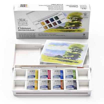 Winsor & Newton Cotman Watercolor Paint Set, 8 Half Pan, Landscape Set - style: 8 Half Pan Landscape Colors