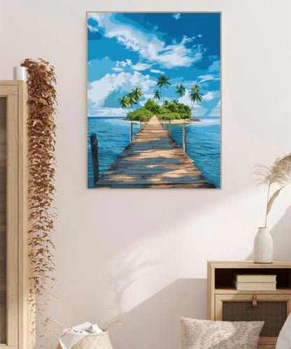ZRIZQ Landscape Paint by Numbers Kit for Adults Beginner,Scenery,16x20 | Full set with rich paints,wooden brushes,rolled canvas.Calming activity.Beginner friendly.Just open and paint. - color: 16"X20"Rolled Canvas-Landscape 13