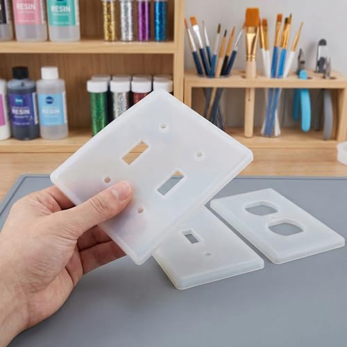 3Pcs DIY Silicone Resin Mold Set for Switch Socket Covers for Home Decor