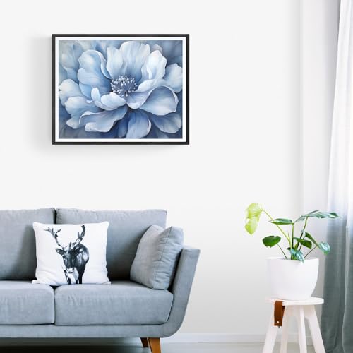 Natuyalo Paint by Numbers for Adults - DIY Adult Paint by Number Kits Painting on Canvas Blue Flower Painting by Numbers for Beginners, Art Craft Kits for Adults (16x20 Inch) - color: ART-05